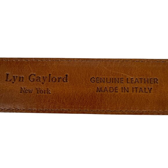 Lyn Gaylord New York men's black genuine leather adjustable belt size SM - Picture 7 of 8